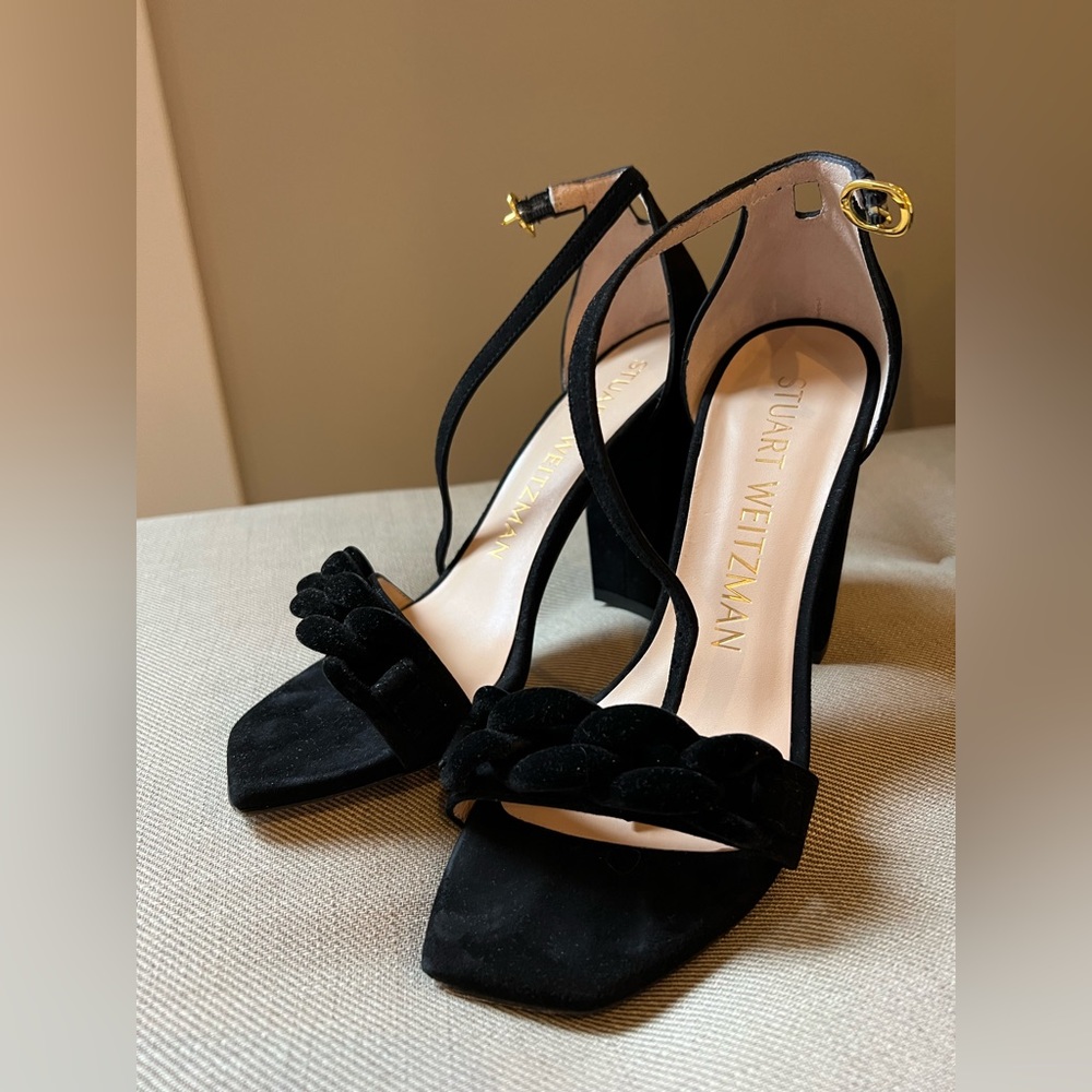 Stuart Weitzman Block Sandal - Black - Size 6.5 -… - image 1